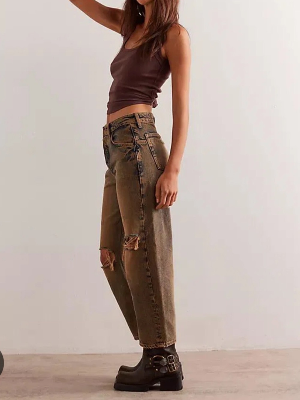 FREE PEOPLE We The Free Deep Trance Dropped Boyfriend Jeans